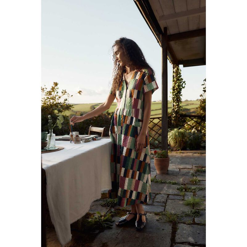 Seasalt Cornwall Fowen Shirt Dress Field Colour Dried Basil image number 3